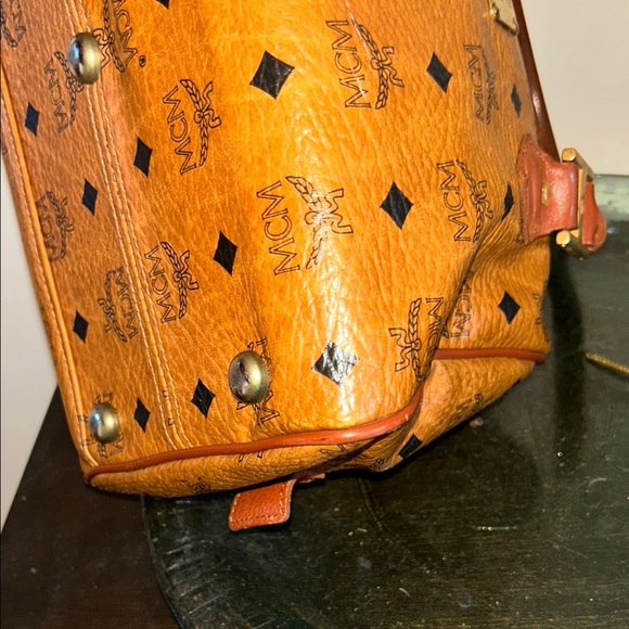 MCM Brown Satchel with Gold Accents - Picture 7 of 16
